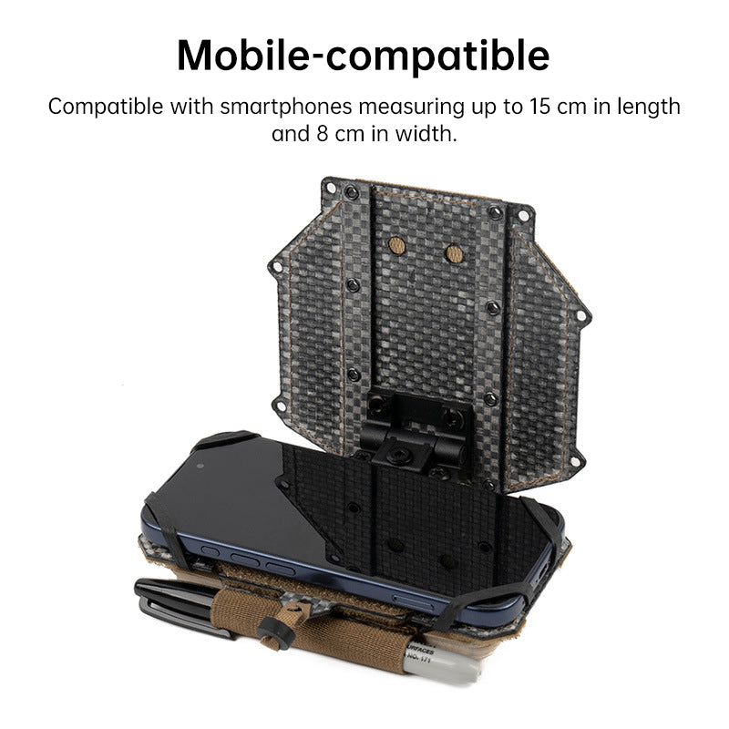 Tactical Concealed Phone Holder – Height Adjustable Foldable Navigation Board with Removable Hook & Loop Panel, Airsoft