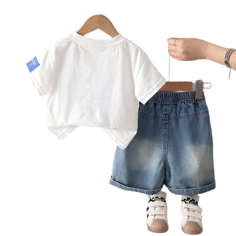 Casual clothing round neck short sleeved two-piece set