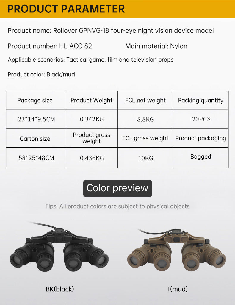 flip-up GPNVG-18 quad-tube night vision device model