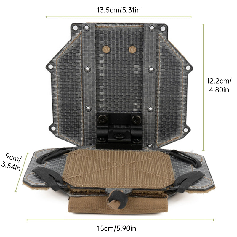 Tactical Concealed Phone Holder – Height Adjustable Foldable Navigation Board with Removable Hook & Loop Panel, Airsoft
