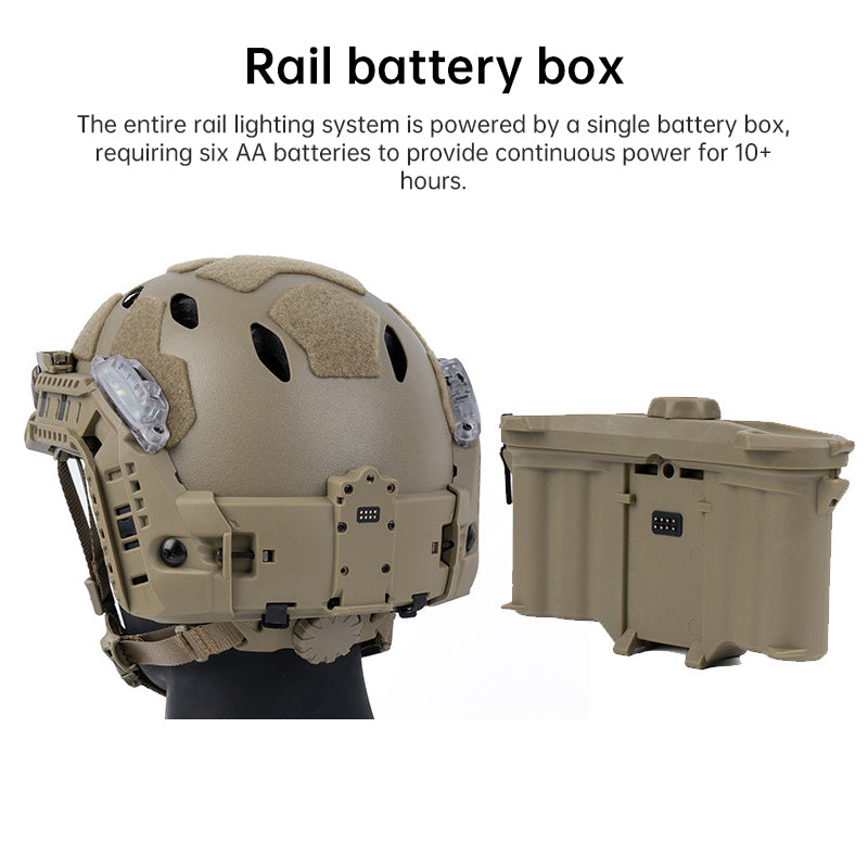 Modular Helmet Light Kit - Arc Rail Mount with Red/White/IR LED Signal for Airsoft & Fast Helmets