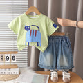 Casual clothing round neck short sleeved two-piece set