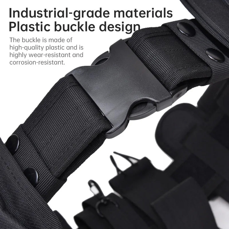 10-in-1 Tactical Holster & Flashlight Pouch Set, MOLLE Compatible Duty Belt System