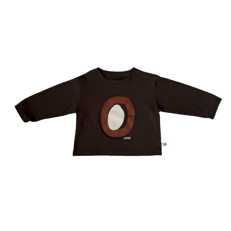 Cartoon printed long sleeved T-shirt