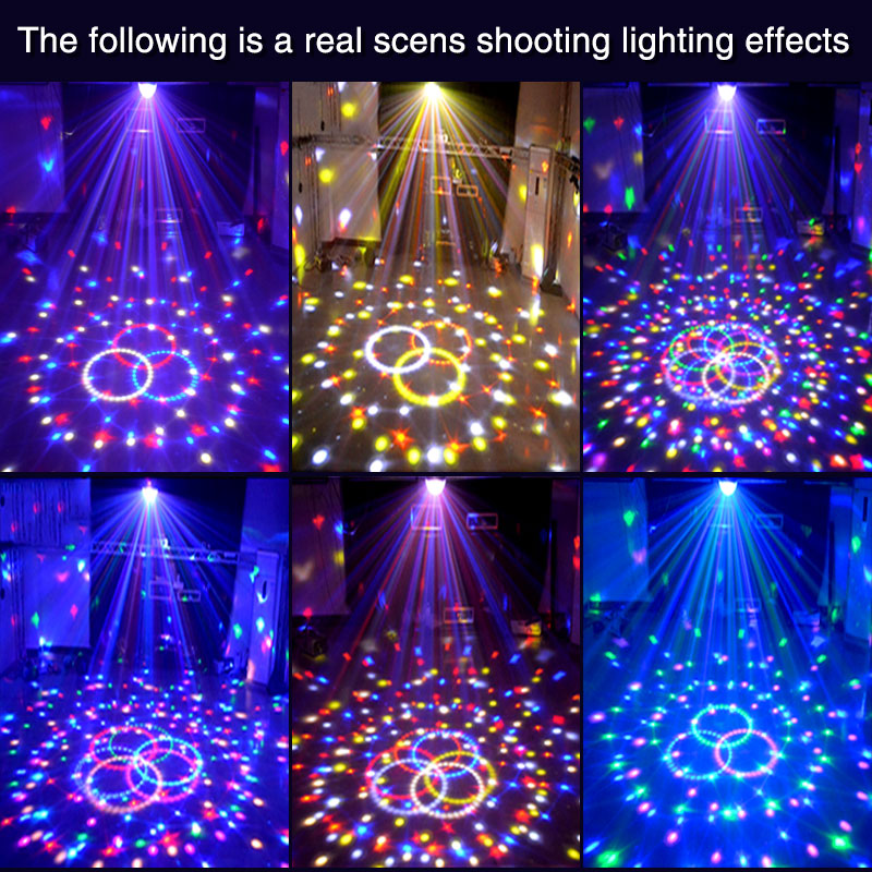 9 Colors 27W Crystal Magic Ball Led Stage Lamp 21 Mode Disco Laser Light Party Lights Sound Control DMX Lumiere Laser