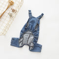 Washed Denim Comfortable Stretchy Jeans Pet Overalls
