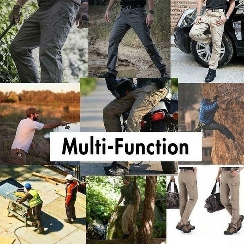 Men's Casual Tactical Pants Breathable Autumn Outdoor Hiking Army Military Long Trousers Male Waterproof Multi Pocket Cargo Pant