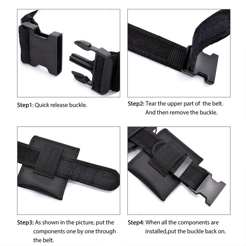 10-in-1 Tactical Holster & Flashlight Pouch Set, MOLLE Compatible Duty Belt System