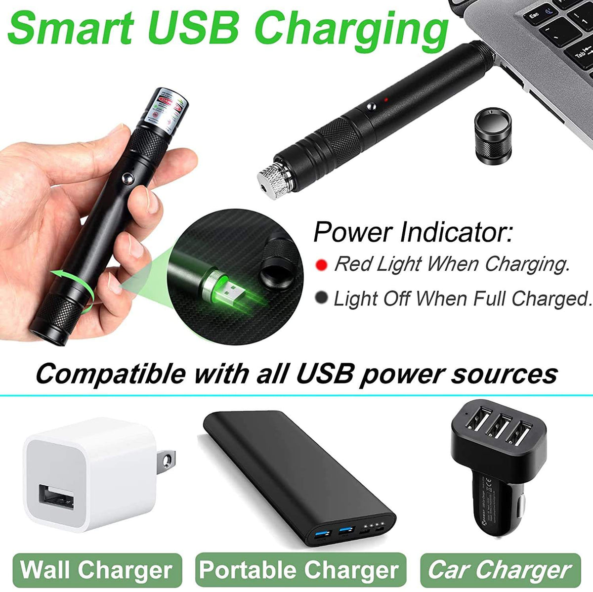 USB Direct Charging Laser Flashlight Outdoor Gypsophila High Power Long Range Laser Light