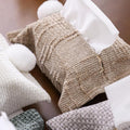 Chenille Tissue Cover & Napkin Organizer - Soft Plush Cloth Dispenser for Kitchen, Bathroom, Car