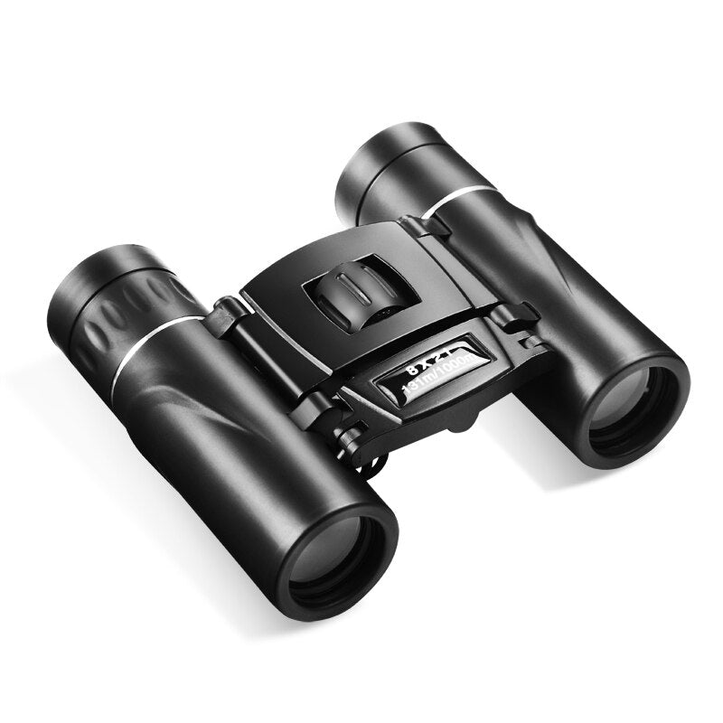 8x21 Compact Zoom Binoculars Long Range Folding HD Powerful Mini Telescope Bak4 FMC Optics Hunting Sports Black Kids Telescope