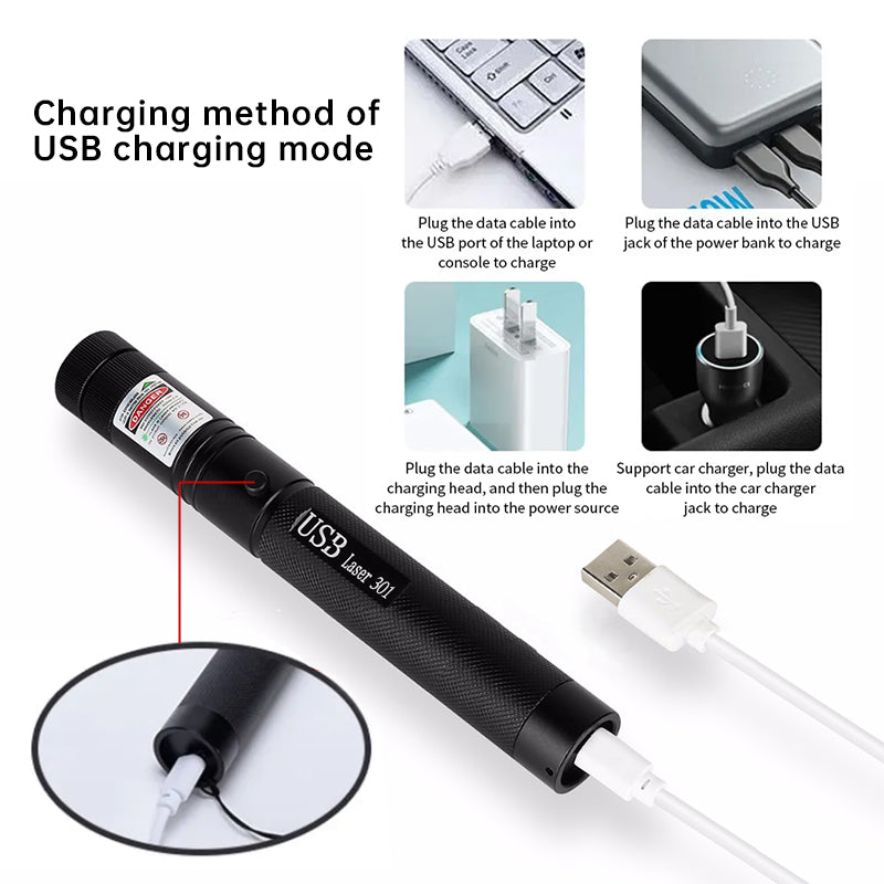 Portable Rechargeable High - Brightness Red/Green/Violet Laser Pointer, 60825 - 1, 532nm/650nm/405nm ，