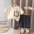 Summer baby children's clothing short sleeved two-piece set