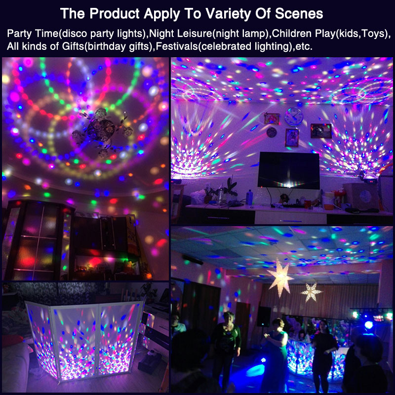 9 Colors 27W Crystal Magic Ball Led Stage Lamp 21 Mode Disco Laser Light Party Lights Sound Control DMX Lumiere Laser