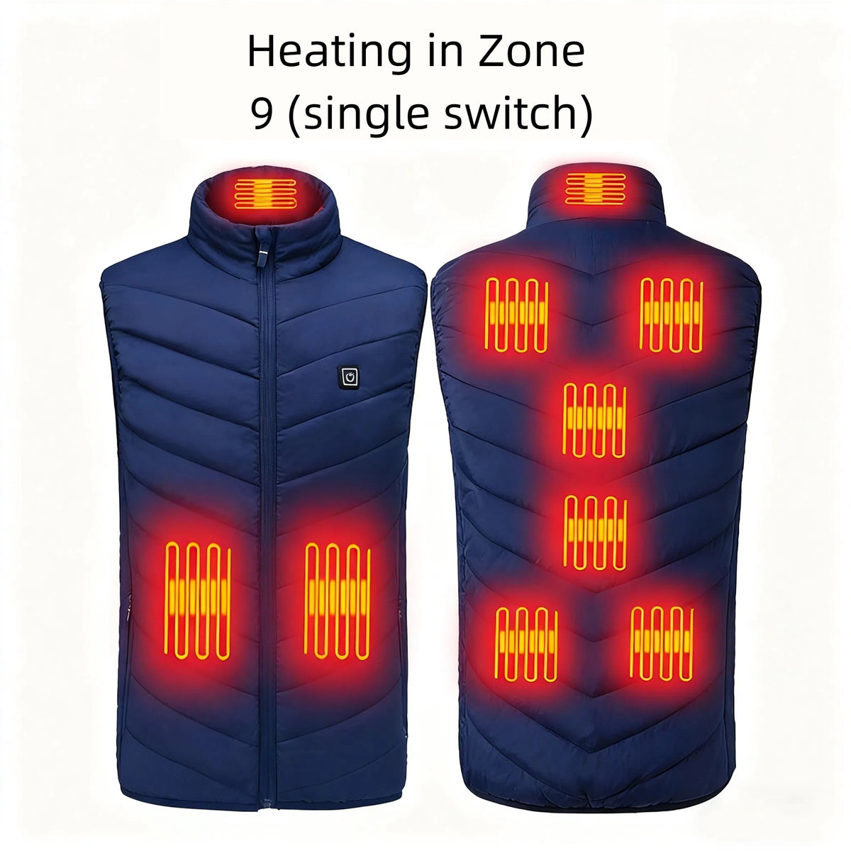 Hot vest 9-zone electric heating vest male USB charging