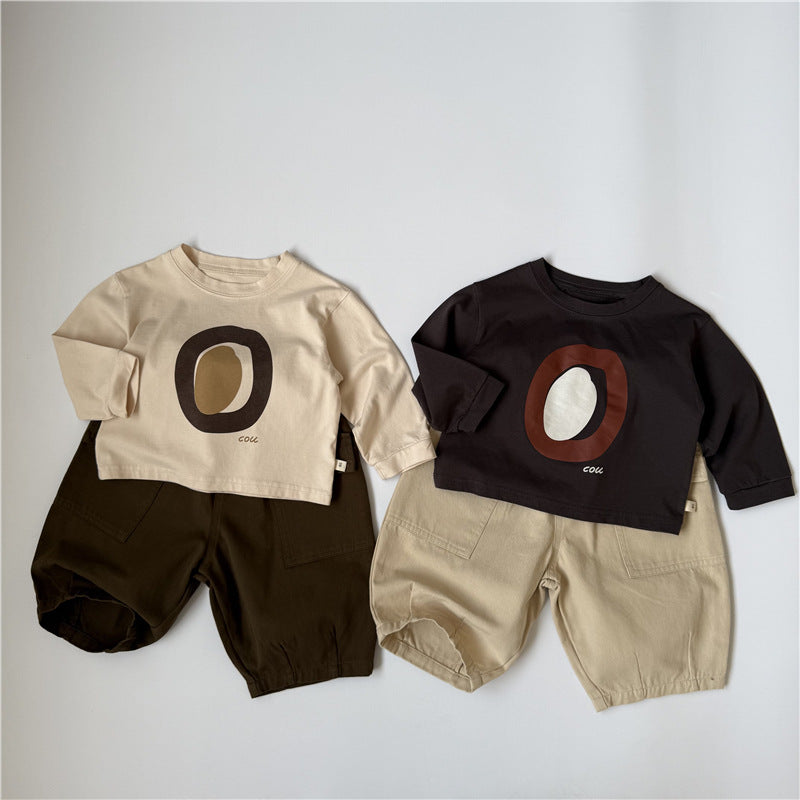 Cartoon printed long sleeved T-shirt