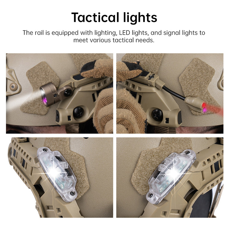 Modular Helmet Light Kit - Arc Rail Mount with Red/White/IR LED Signal for Airsoft & Fast Helmets