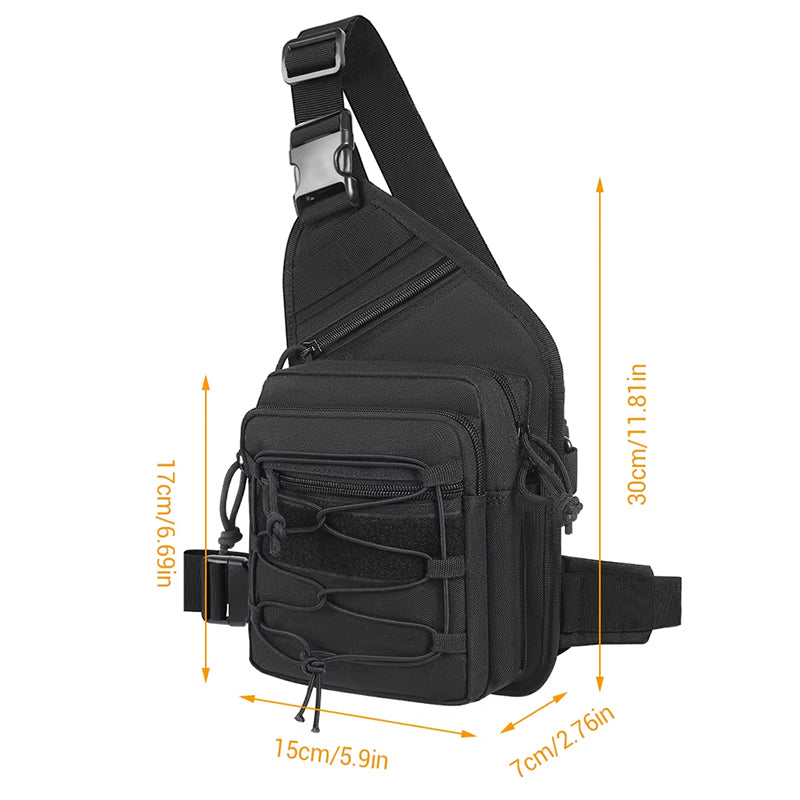 Tactical Concealed Carry Shoulder Bag – Crossbody Chest Pack with Quick Access Gun Holster, Small Sling Backpack for Pistol