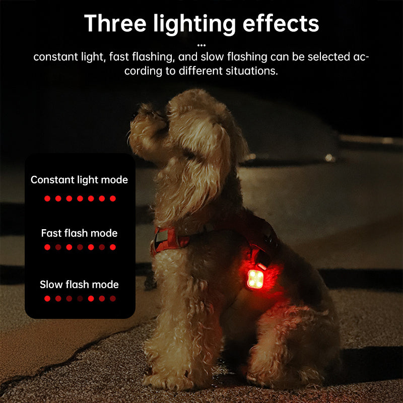 USB Rechargeable 3-Mode LED Pet Safety Light - Glowing Collar for Dogs and Cats