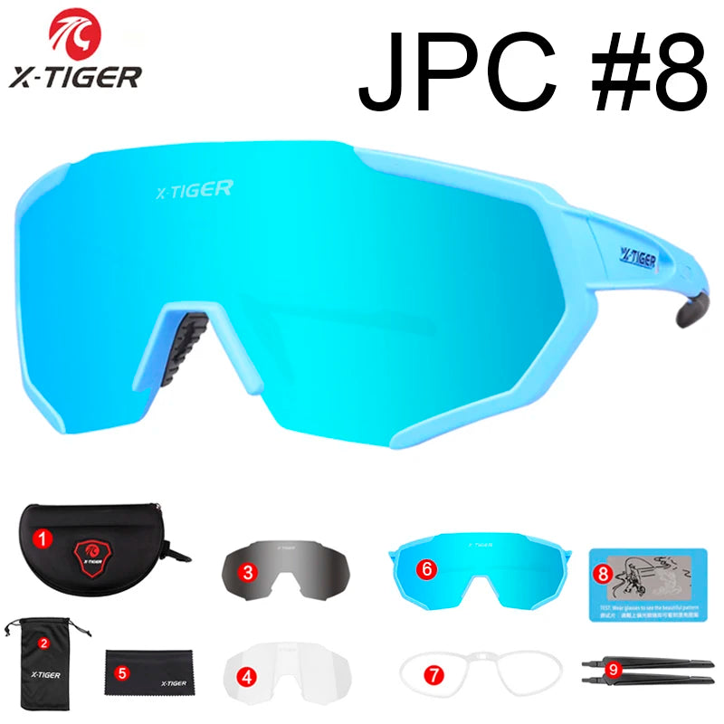 X-TIGER Polarized 5 Lens Cycling Glasses Road Bike Cycling Eyewear Cycling Sunglasses MTB Mountain Bicycle Cycling Goggles
