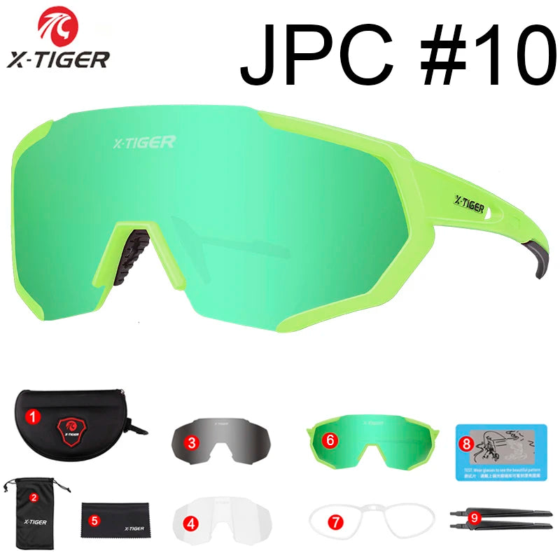 X-TIGER Polarized 5 Lens Cycling Glasses Road Bike Cycling Eyewear Cycling Sunglasses MTB Mountain Bicycle Cycling Goggles