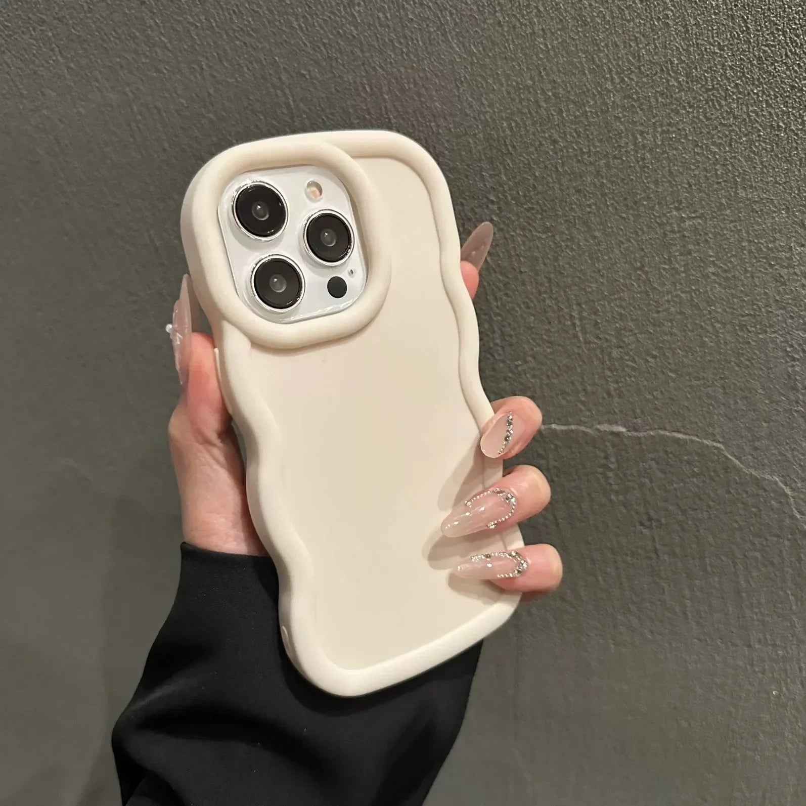 6 Pcs Wavy Edge Solid Color Soft Touch Shockproof Phone Cases, Minimalist Stylish Protective Covers Compatible with iPhone 12,13,14,15,16,17 Pro Max/Plus/Air