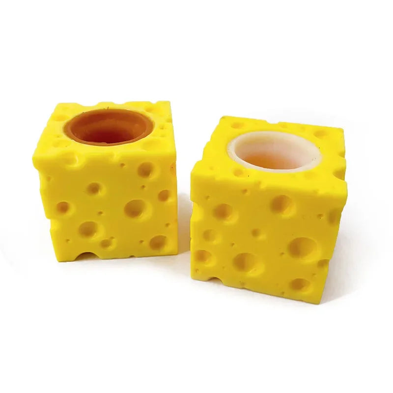 Cheese Mouse Squirrel Cup Squishy Prank Toy, Slow-Rebound Non-Greasy Snag-Free Compact Handy Scentless Quick-Clean Tear-Enduring Flexible Calming Textured Sensory Play