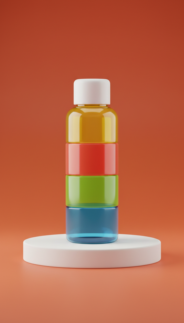 Color-Block Glass Water Bottle